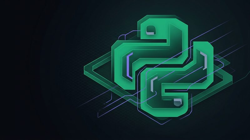 Abstract cover artwork for Modern Python: Type Hints, Async and Packaging, a Python course